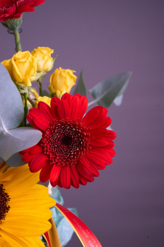 Композиция" Осенняя рапсодия" с подсолнухом арт 15233Дв